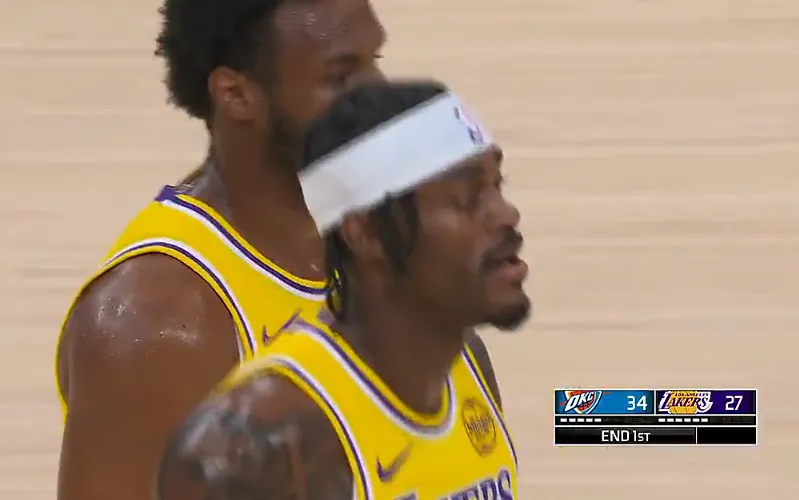 hth华体官方下载-东詹里缺阵湖人首节仅落后雷霆7分，此前全出战落后雷霆23分